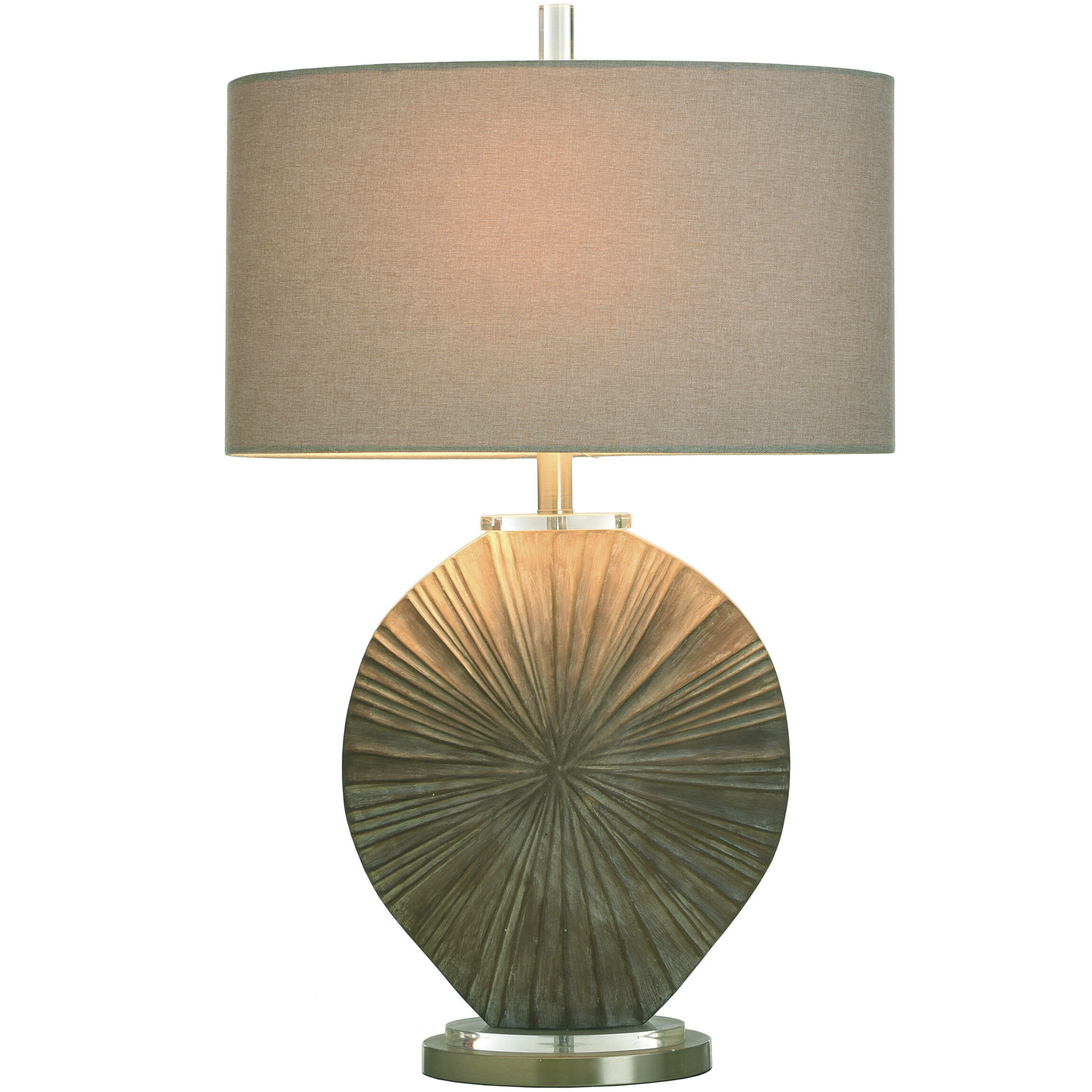 Silver Burst 28 inch 100.00 watt Brushed Grey and Brown Table Lamp Portable Light