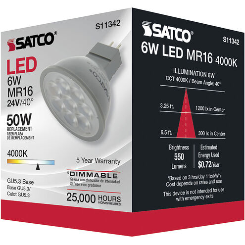 Lumos LED MR16 6.00 watt 4000K Light Bulb