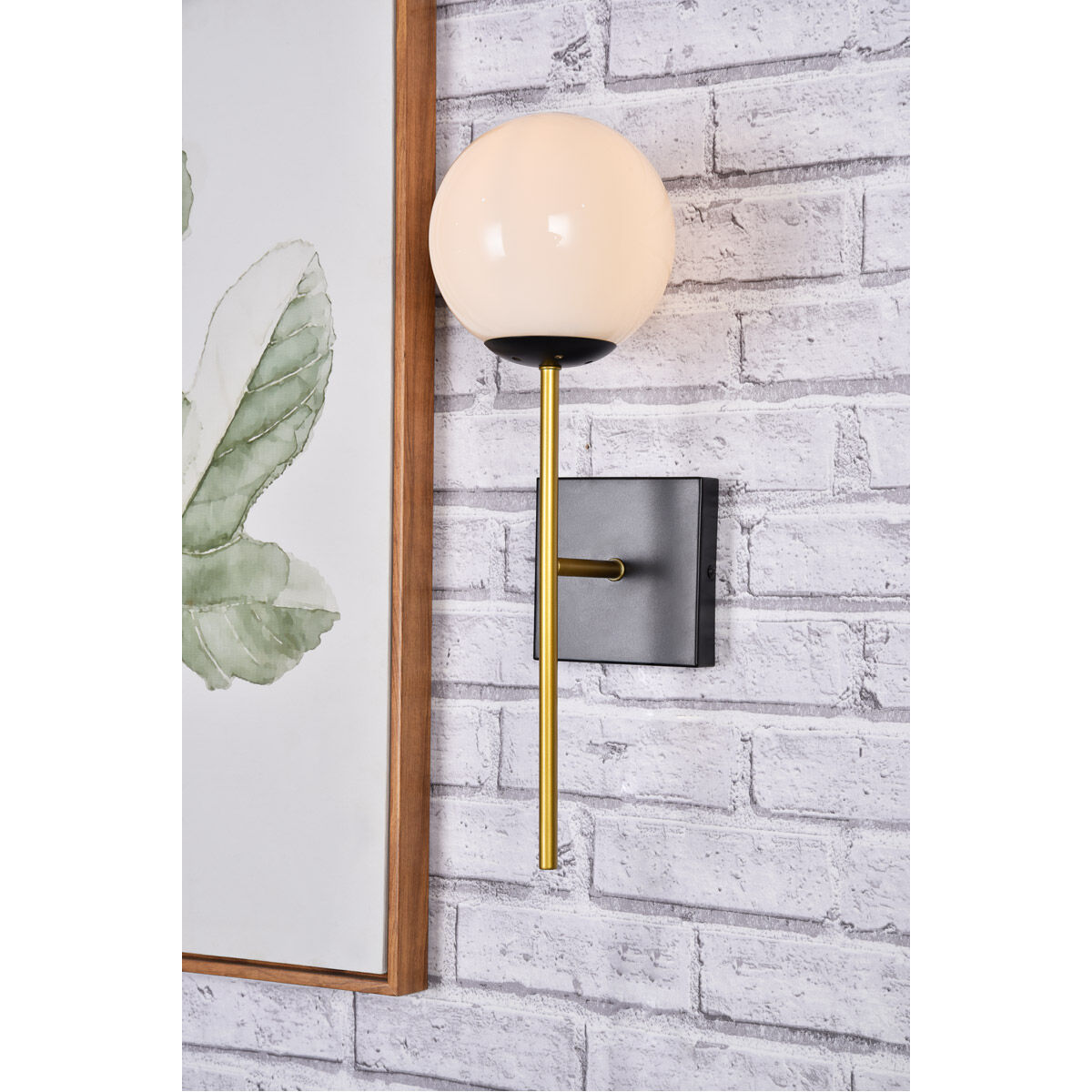 Neri 1 Light 7 inch Black and Brass Bath Sconce Wall Light