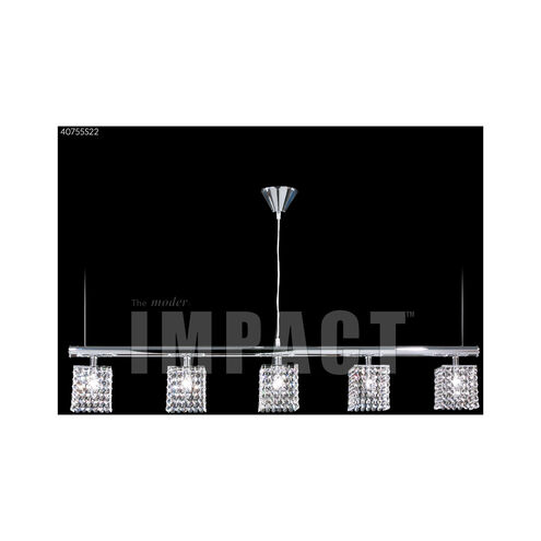 Contemporary 5 Light 48 inch Silver Crystal Chandelier Ceiling Light