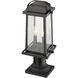 Millworks 2 Light 18.75 inch Black Outdoor Pier Mounted Fixture