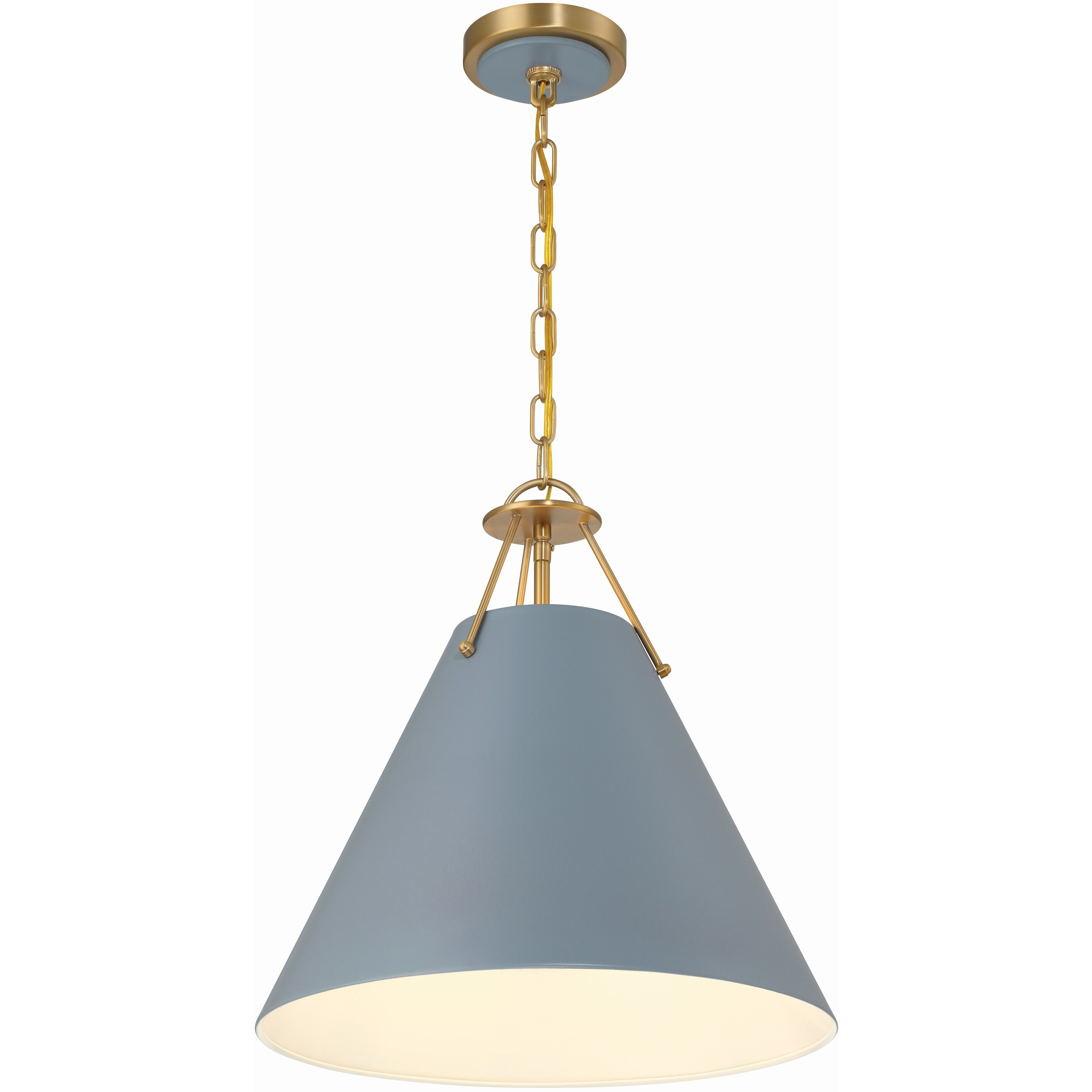 Xavier Pendant Ceiling Light in Vibrant Gold and Blue