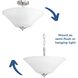 Joy 3 Light 16.63 inch Brushed Nickel Semi-Flush Mount Convertible Ceiling Light