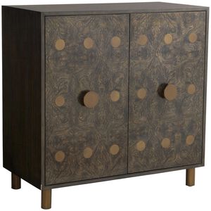 Keanu Truffle Burl and Truffle with Vintage Brass Cabinet