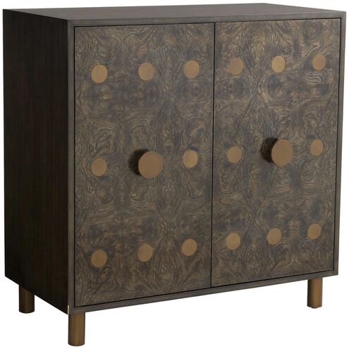Keanu Truffle Burl and Truffle with Vintage Brass Cabinet