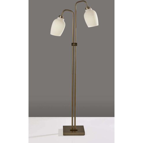 Clara 61 inch 40.00 watt Antique Brass Floor Lamp Portable Light