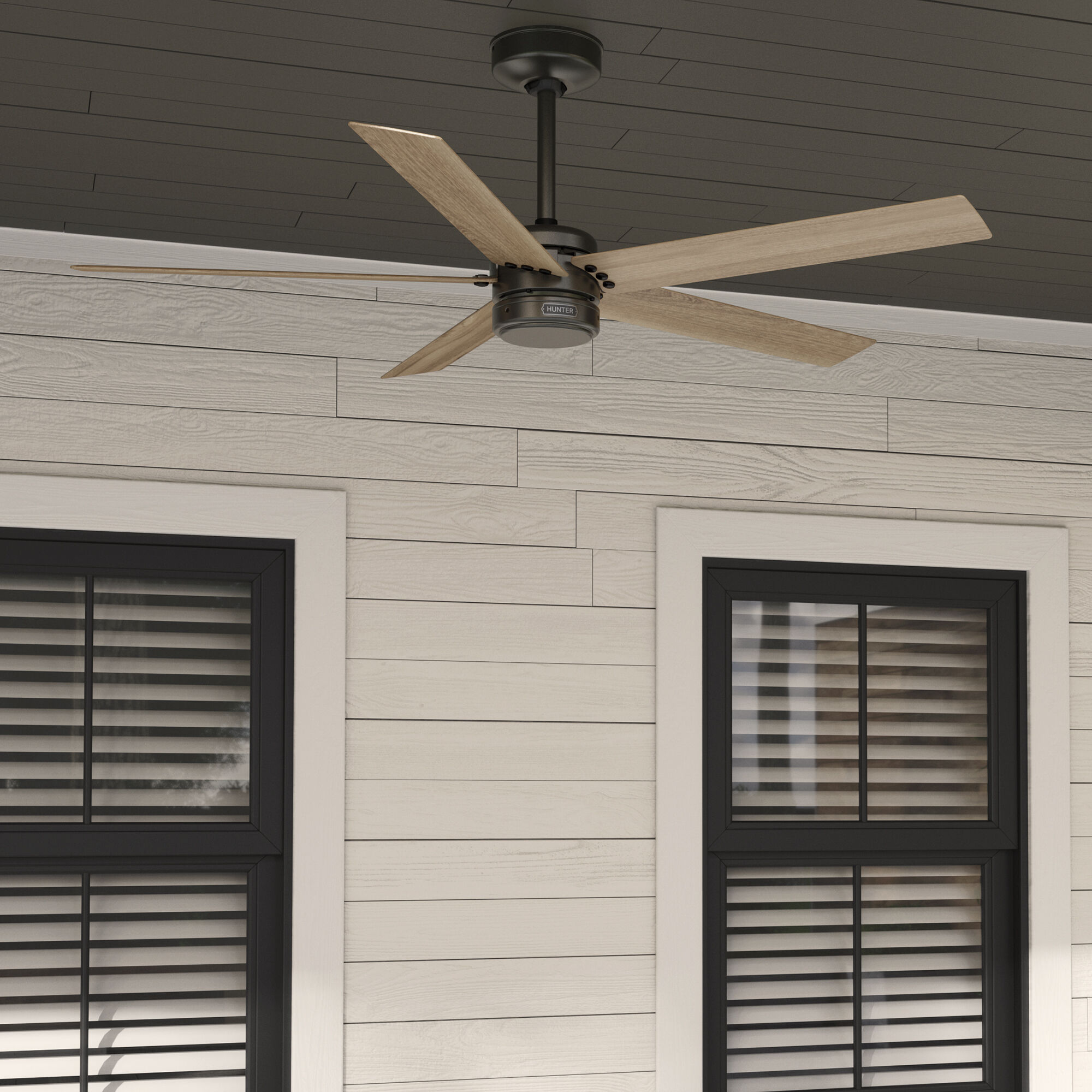Burton 52 inch Noble Bronze with Golden Maple Blades Outdoor Ceiling Fan