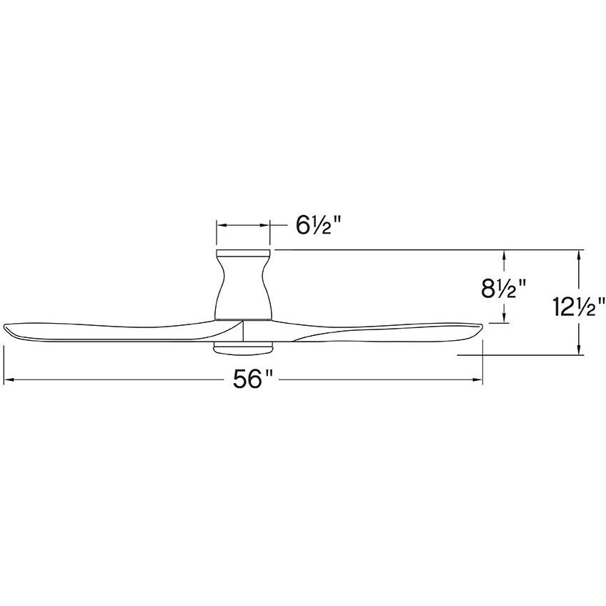 Swell Flush Illuminated 56 inch Matte Black with Walnut Blades Fan