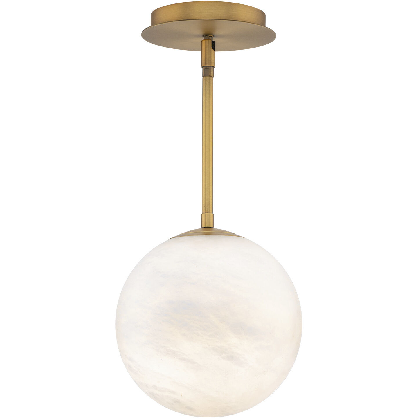 Pisces 1 Light 8 inch Aged Brass Mini Pendant Ceiling Light in 3500K