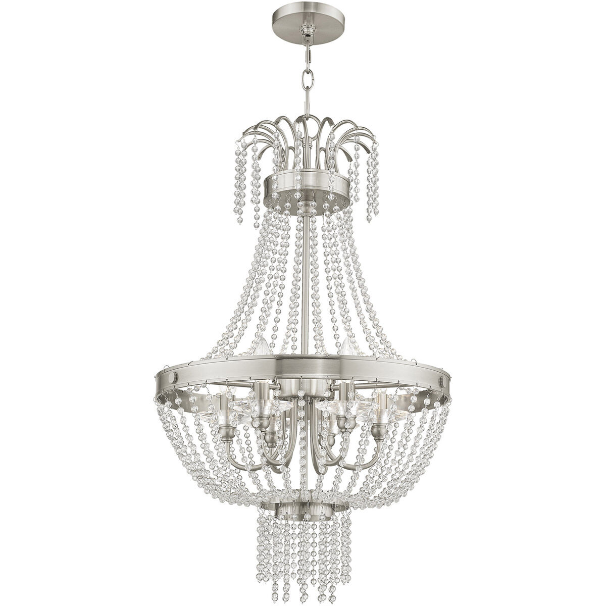 Valentina 6 Light 18 inch Brushed Nickel Pendant Ceiling Light