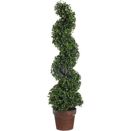Potted Green/Brown Faux Plant