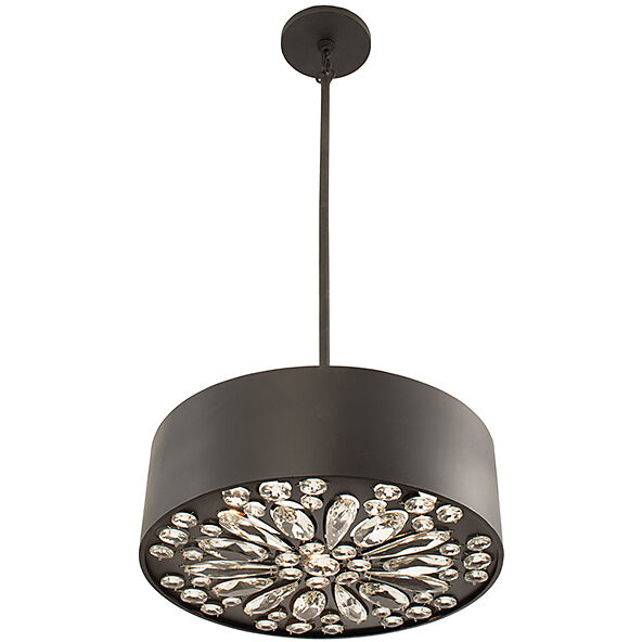 Azores 4 Light 18 inch Black Cashmere Convertible Semi-Flush or Pendant Ceiling Light