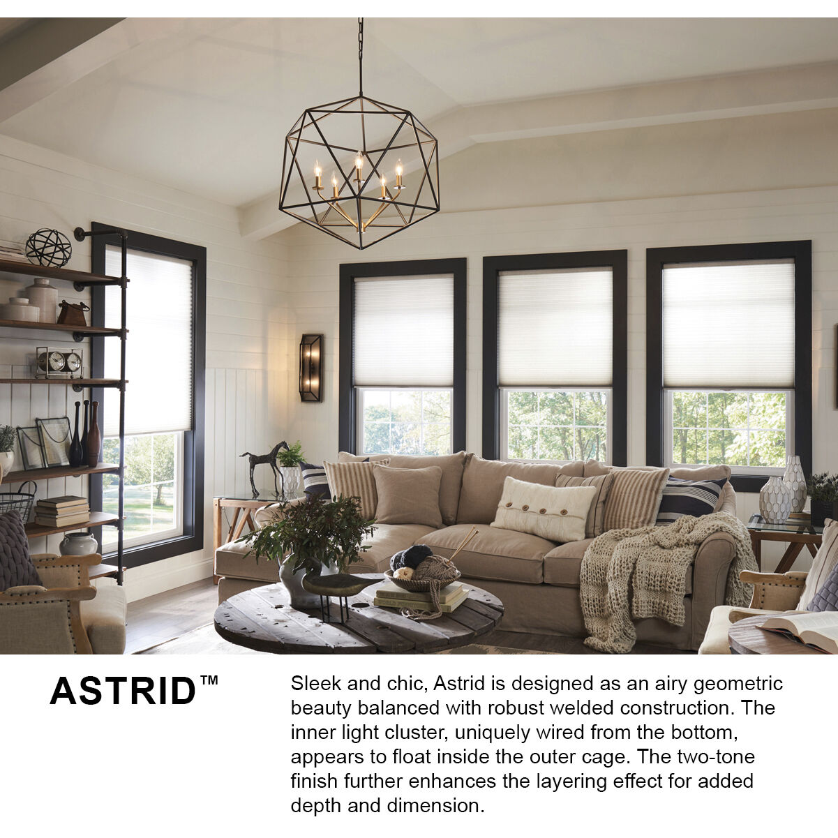Astrid 5 Light 28 inch Metallic Matte Bronze with Deluxe Gold Indoor Chandelier Ceiling Light