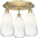 Ballston Brookhaven Almond 3 Light 18 inch Brushed Brass Flush Mount Ceiling Light in Opal Glass