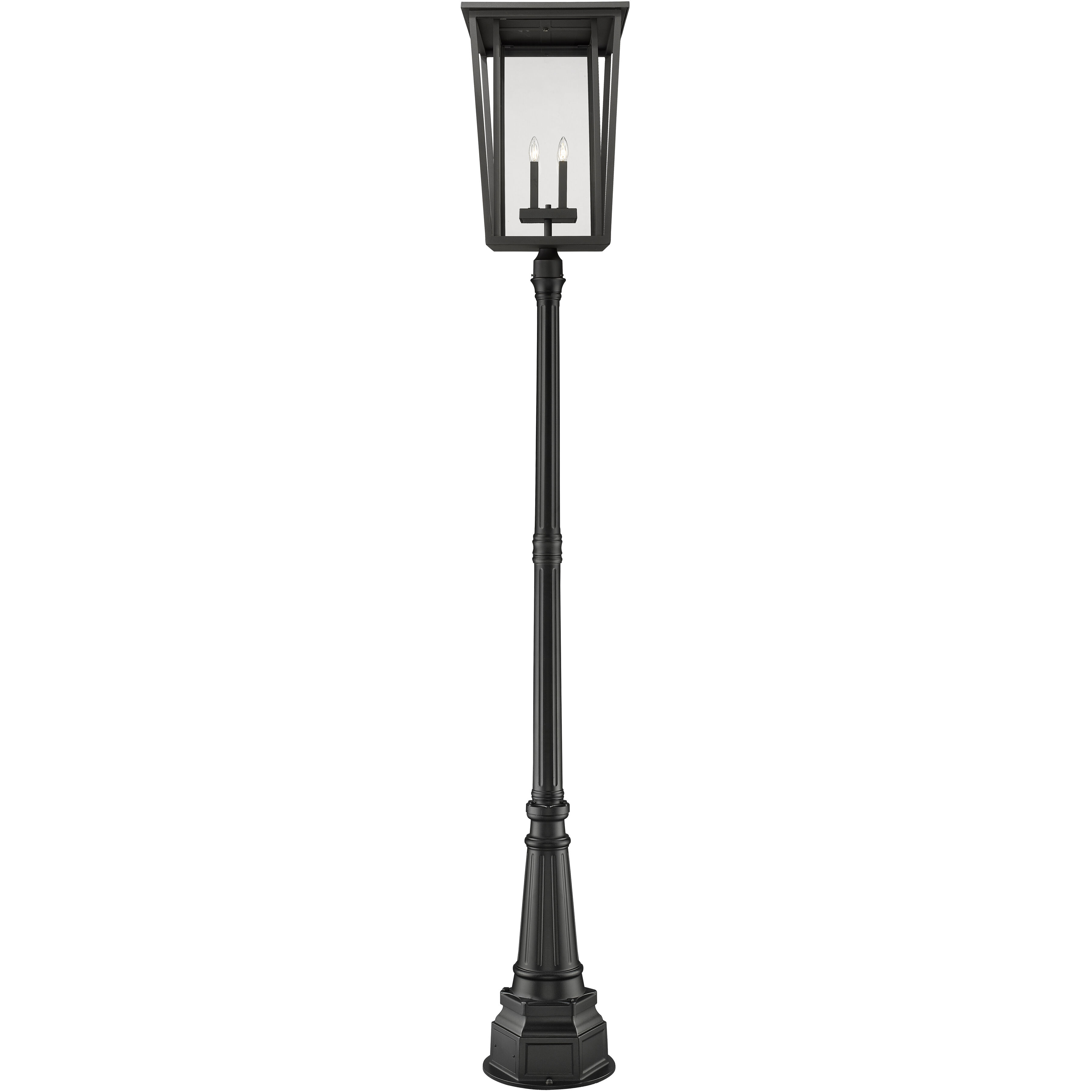 Seoul 4 Light 113 inch Black Outdoor Post Mounted Fixture