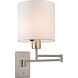 Carson 20 inch 75 watt Brushed Nickel Swingarm Sconce Wall Light