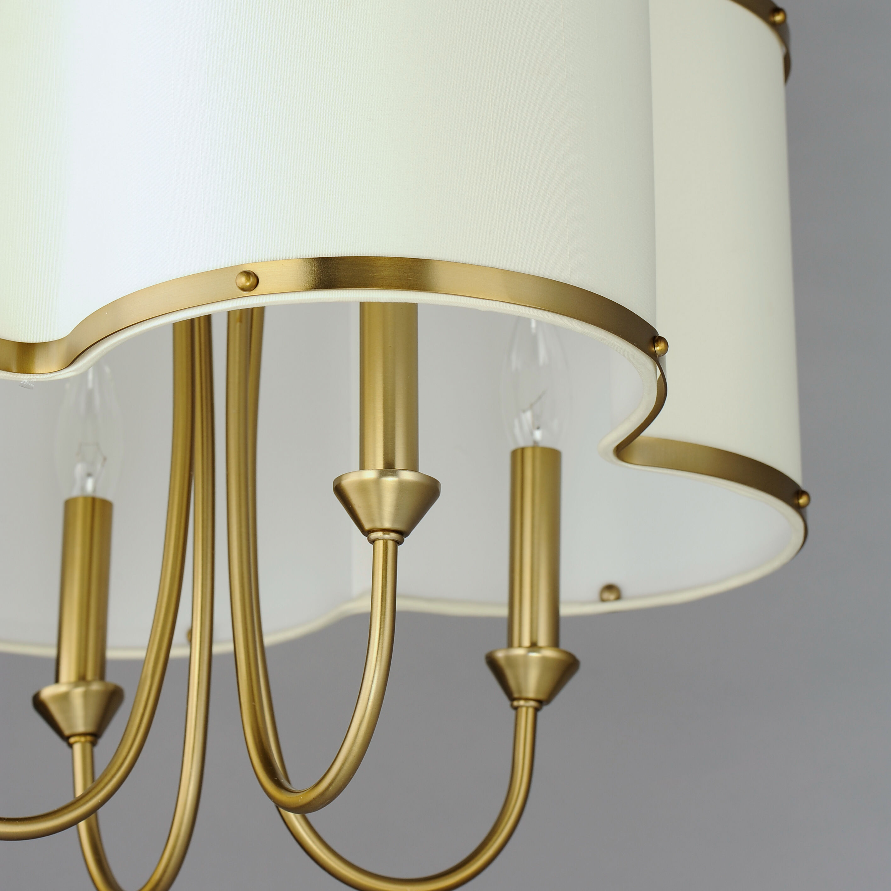 Clover 4 Light 20 inch Satin Brass Chandelier Ceiling Light