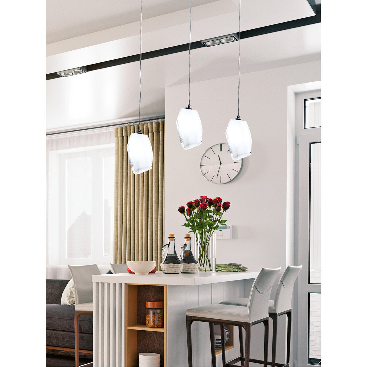 Altair 1 Light 8 inch Polished Chrome Mini Pendant Ceiling Light in White