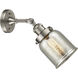 Franklin Restoration Small Bell 1 Light 5 inch Brushed Satin Nickel Sconce Wall Light in Silver Plated Mercury Glass, Franklin Restoration