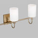 Oak Moore 3 Light 23.88 inch Satin Brass Bath Vanity Wall Light
