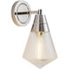 Willard 1 Light 6 inch Polished Nickel Bath Vanity Light Wall Light in Clear Prismatic Glass