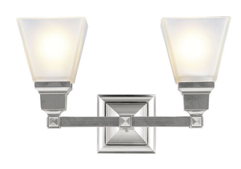 Mission 2 Light 15 inch Brushed Nickel Bath Vanity Wall Light