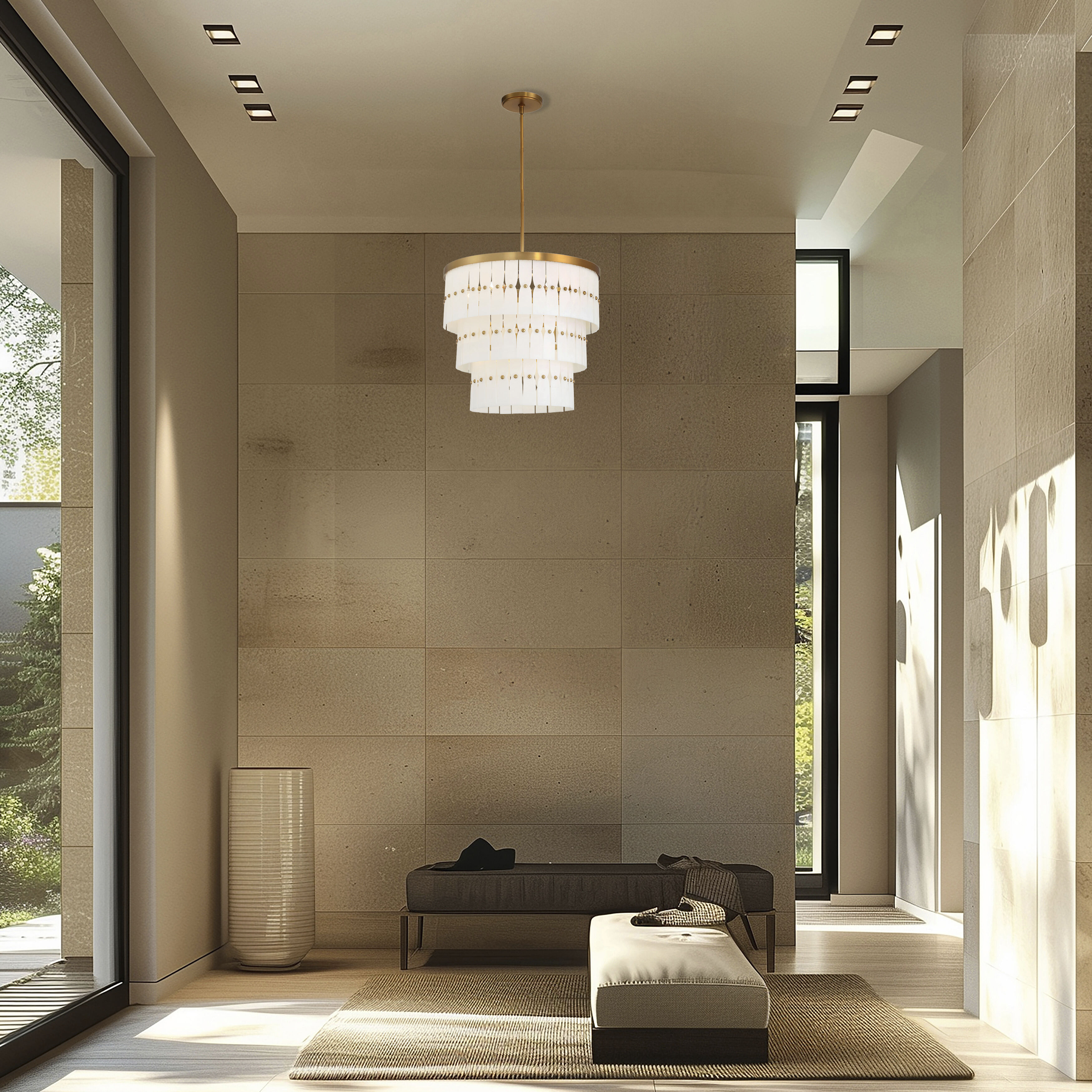 Coronelle 9 Light 26 inch Legacy Brass Pendant Ceiling Light