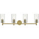 Downtown Urban Crown Point 4 Light 33.88 inch Brushed Brass Bath Vanity Light Wall Light in Seedy