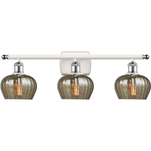 Ballston Fenton LED 26 inch White and Polished Chrome Bath Vanity Light Wall Light in Mercury Glass, Ballston