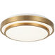 Helix 1 Light 15.38 inch Aged Gold Brass Flush Mount Ceiling Light