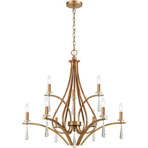 Tranquility 9 Light 30 inch Antique Gold Chandelier Ceiling Light