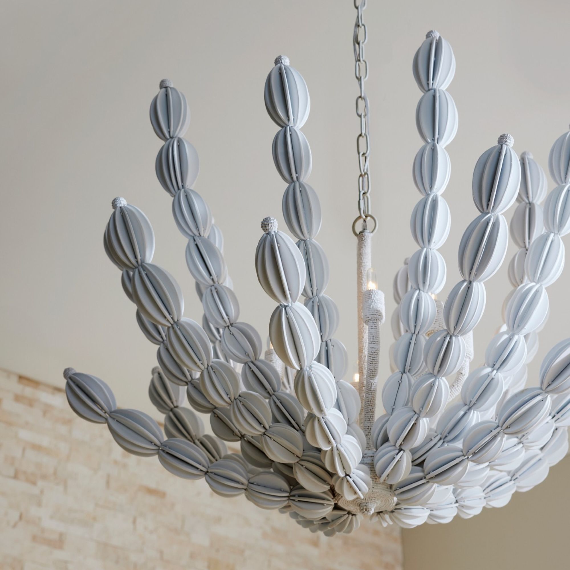 Indi 8 Light 42 inch White Chandelier Ceiling Light, Large