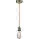 Edison Bare Bulb 1 Light 2 inch Antique Brass Mini Pendant Ceiling Light in Copper, Edison