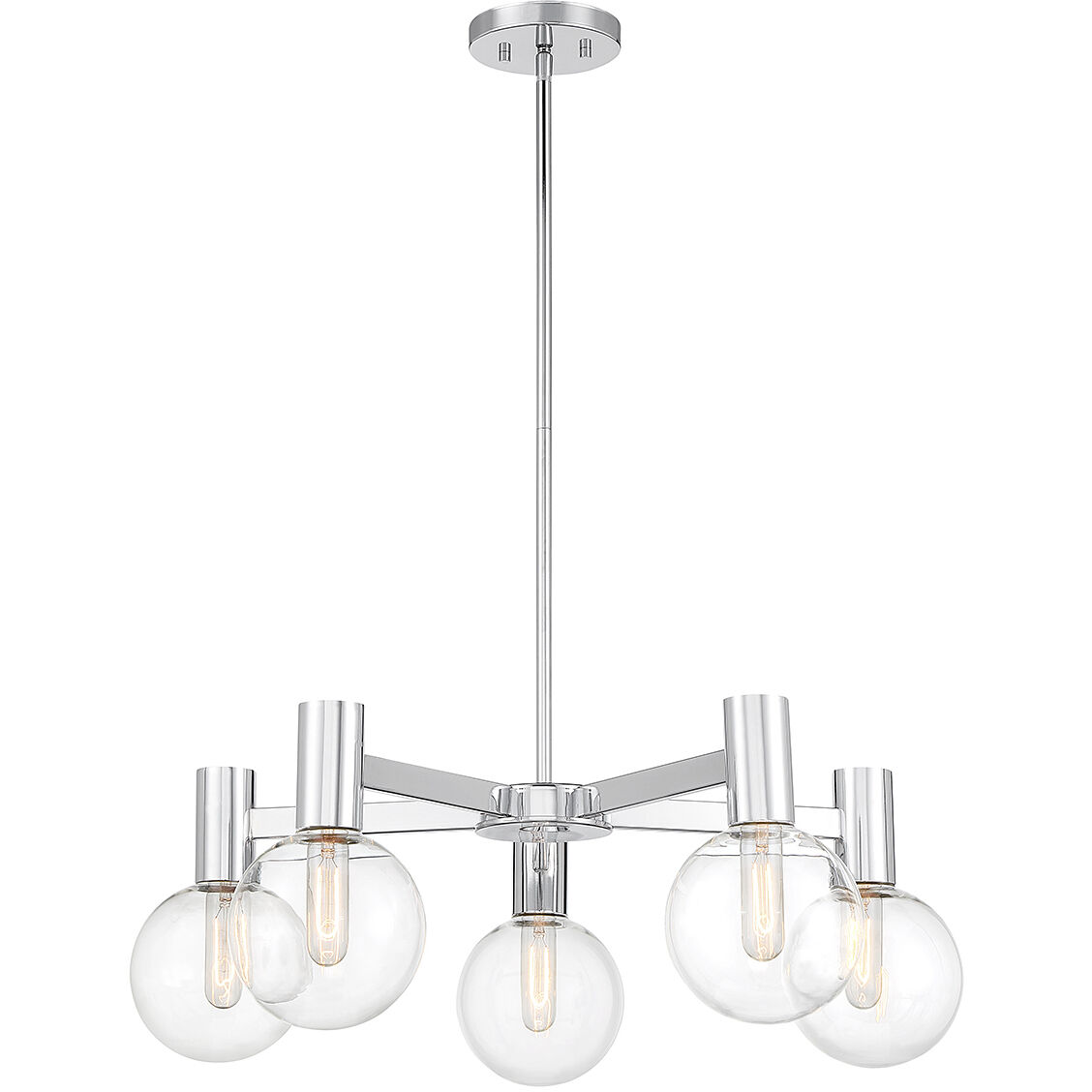 Wright 5 Light 28 inch Polished Chrome Chandelier Ceiling Light
