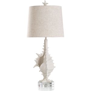 Cameron 34 inch 150 watt White Sand and Clear Table Lamp Portable Light