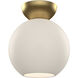 Arcadia 1 Light 7.88 inch Brushed Gold Semi-Flush Mount Ceiling Light in Matte Opal Glass