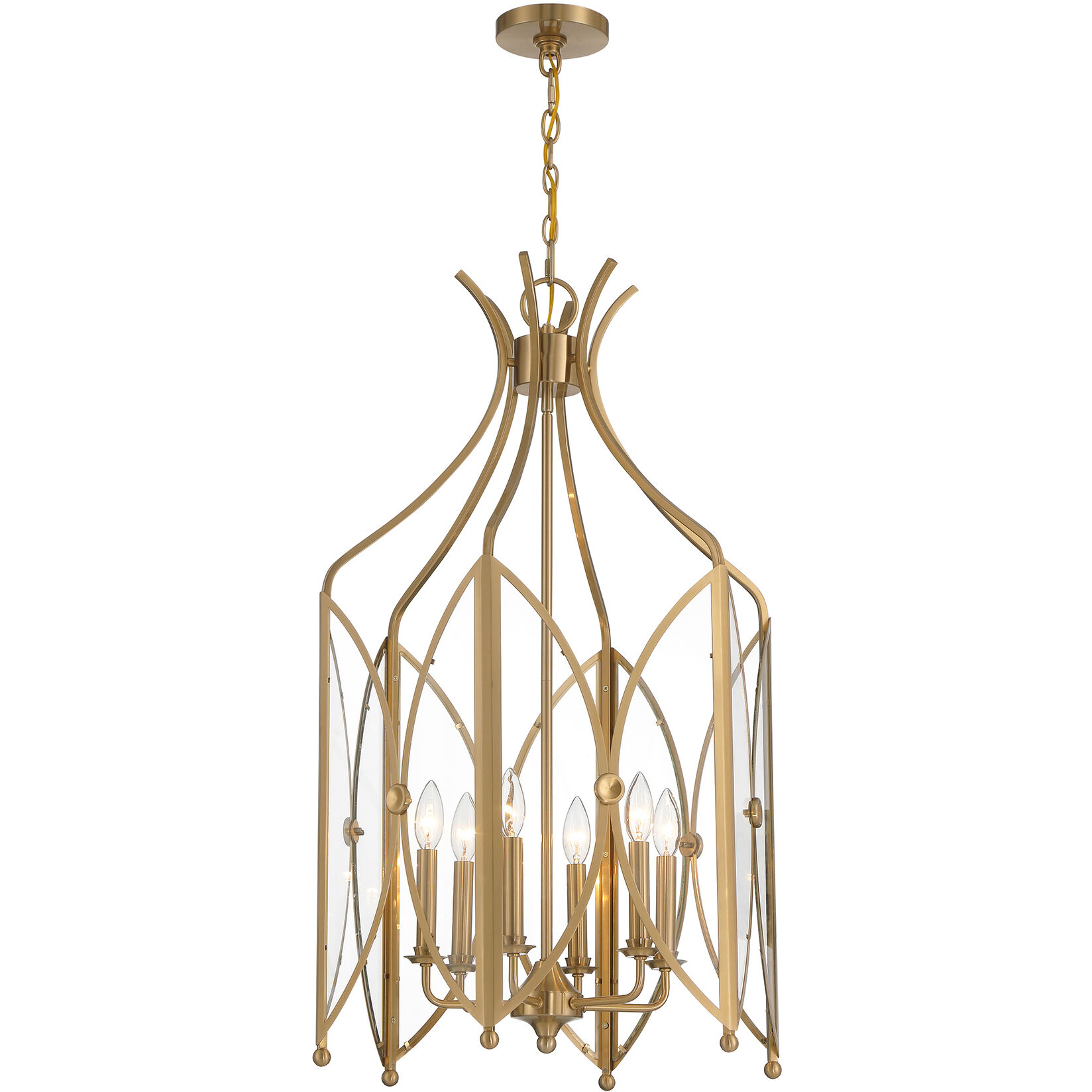 Enclave 6 Light 21 inch Noble Brass Pendant Ceiling Light