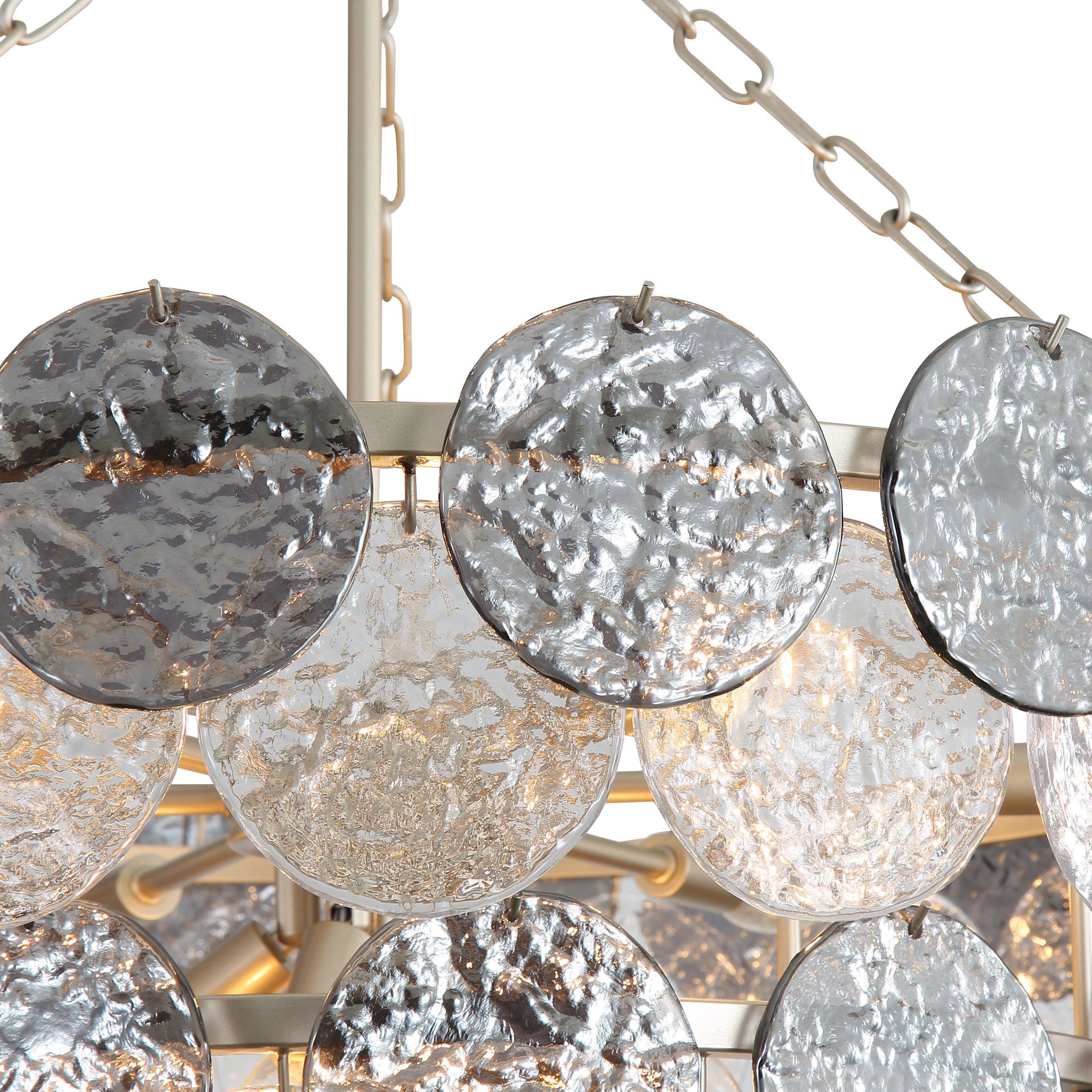 Yep Cascada Pendant Ceiling Light in Smoke Plated Glass, 3 Tier