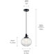 Avery 1 Light Black Mini Pendant Ceiling Light