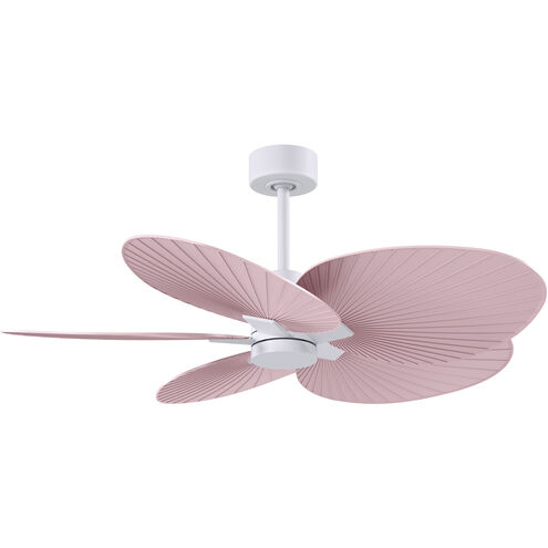 Atlas Alessandra TROPICAL 48 inch Matte White with Light Pink Blades Ceiling Fan