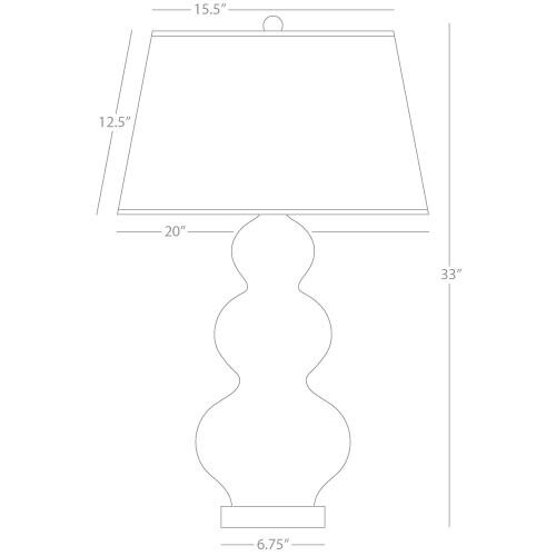 Triple Gourd 33 inch 150.00 watt Sunset Yellow Table Lamp Portable Light in Lucite