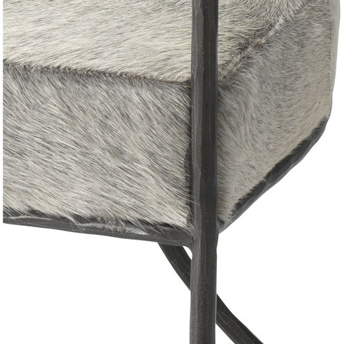 Kai Grey Hide & Black Hand Forged Iron Chair