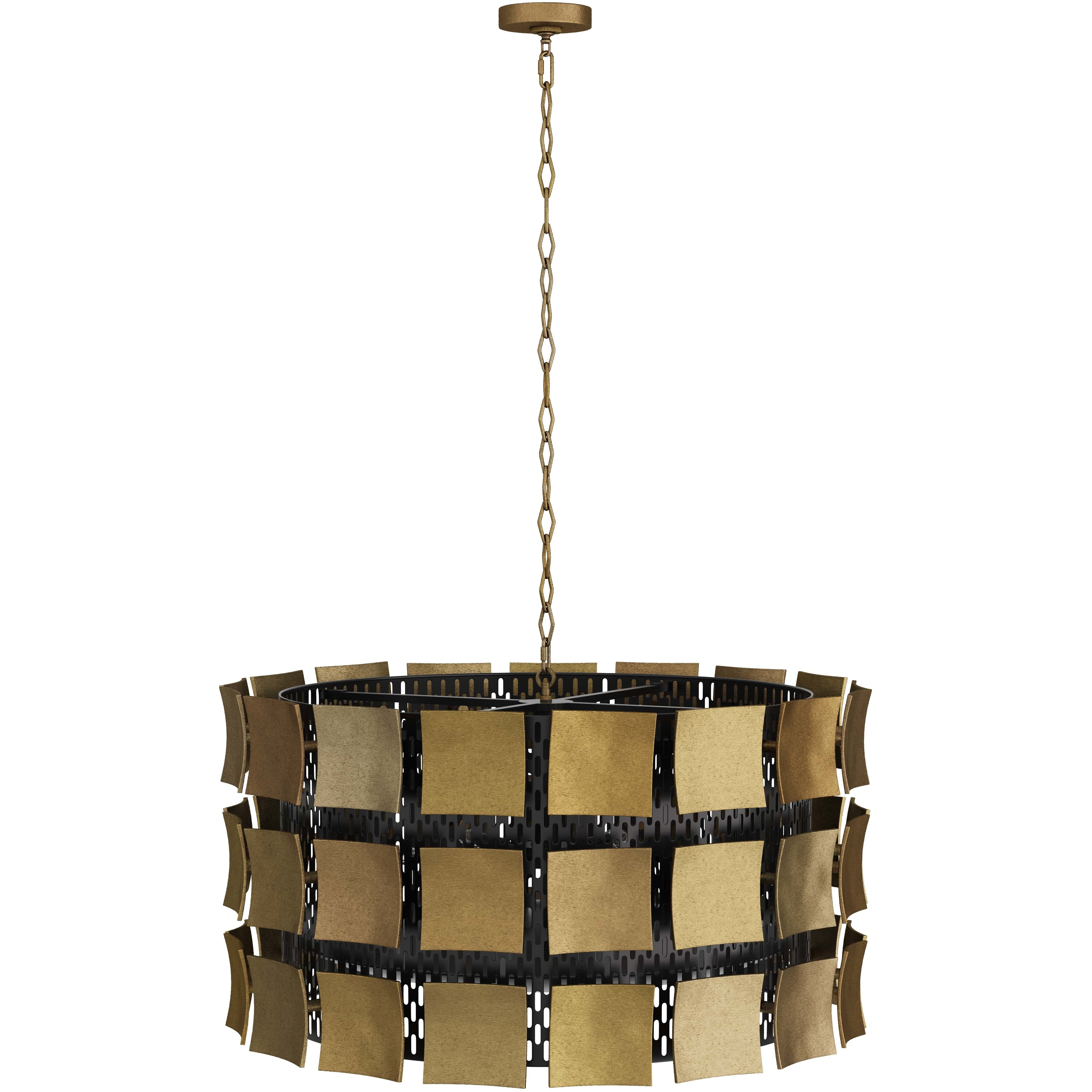 Wells 6 Light 35.5 inch Antique Brass Chandelier Ceiling Light