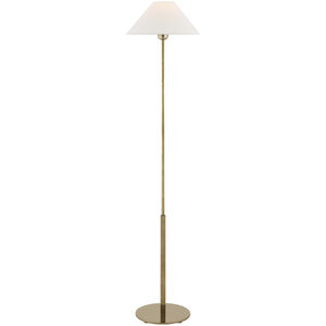J. Randall Powers Hackney 52.25 inch 40.00 watt Hand-Rubbed Antique Brass Floor Lamp Portable Light in Linen
