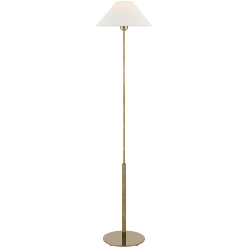 J. Randall Powers Hackney 52.25 inch 40.00 watt Hand-Rubbed Antique Brass Floor Lamp Portable Light in Linen