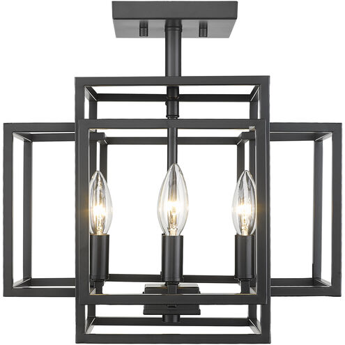 Titania 4 Light 14 inch Matte Black Semi Flush Mount Ceiling Light in 7