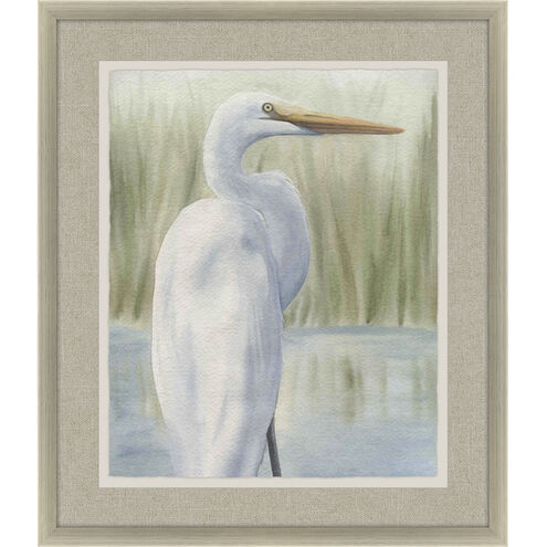 Dreams of Egret Blue and Green and White Framed Art