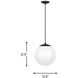 Leo - Hanging Globe 1 Light 12 inch Midnight Black Pendant Ceiling Light