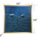 Blue Water Sailboat Blue and White and Navy and Gold and Natural Wall Art