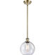 Ballston Athens 1 Light 8 inch Antique Brass Pendant Ceiling Light in Incandescent, Seedy Glass, Ballston